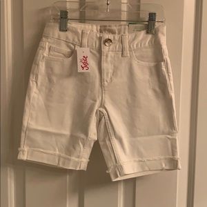 NWT-White Destructed Girlfriend Bermuda Shorts